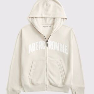 NWT ABERCROMBIE KIDS LOGO HOODIE IN OATMEAL